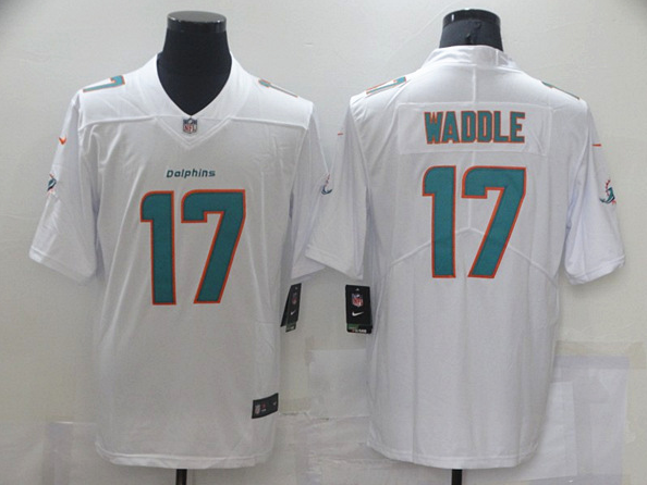 Men's Miami Dolphins #17 Jaylen Waddle White 2021 Vapor Untouchable Limited Stitched Jersey